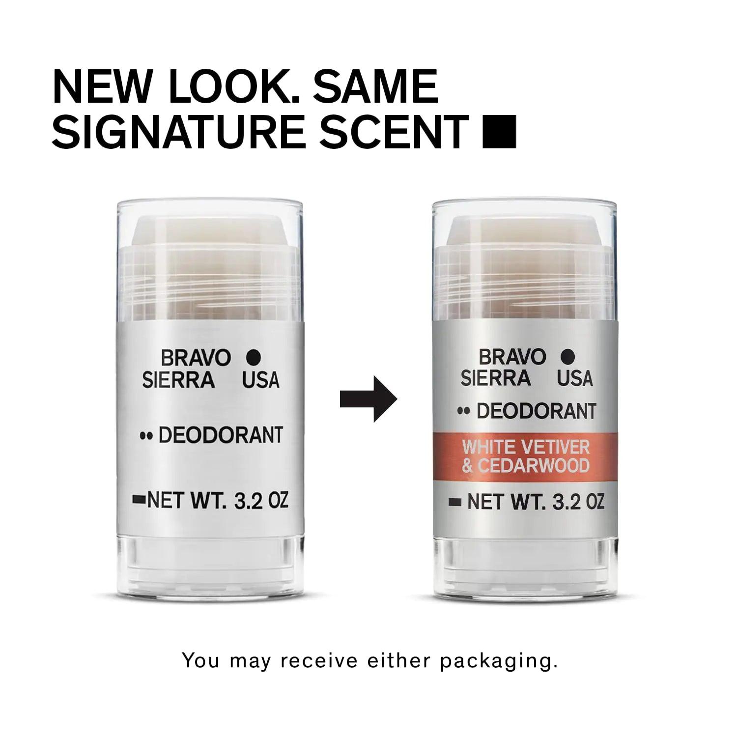 Aluminum-Free Natural Deodorant for Men by Bravo Sierra - Long Lasting All-Day Odor and Sweat Protection - White Vetiver & Cedarwood 3.2 oz - Paraben-Free, Baking Soda Free, Vegan and Cruelty Free - Will Not Stain Clothes. 3.2 Ounce (Pack of 1) - Evallys.com