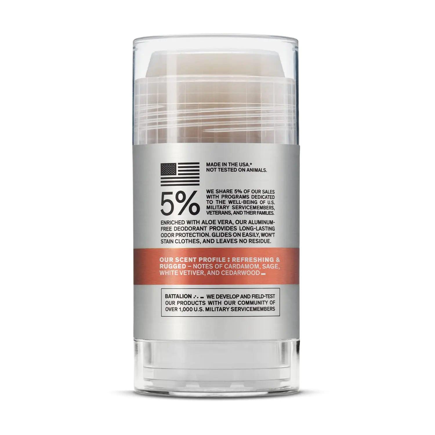 Aluminum-Free Natural Deodorant for Men by Bravo Sierra - Long Lasting All-Day Odor and Sweat Protection - White Vetiver & Cedarwood 3.2 oz - Paraben-Free, Baking Soda Free, Vegan and Cruelty Free - Will Not Stain Clothes. 3.2 Ounce (Pack of 1) - Evallys.com