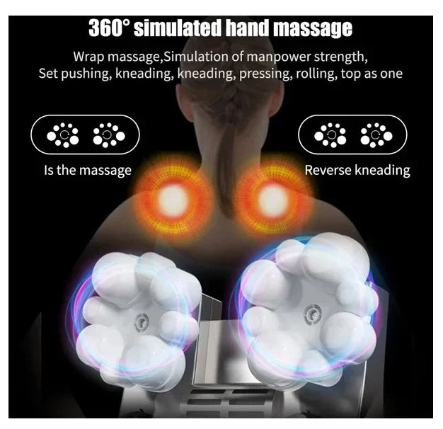Shiatsu Neck & Back Massager with Heat – Deep Tissue 3D Kneading Pillow - Evallys.com
