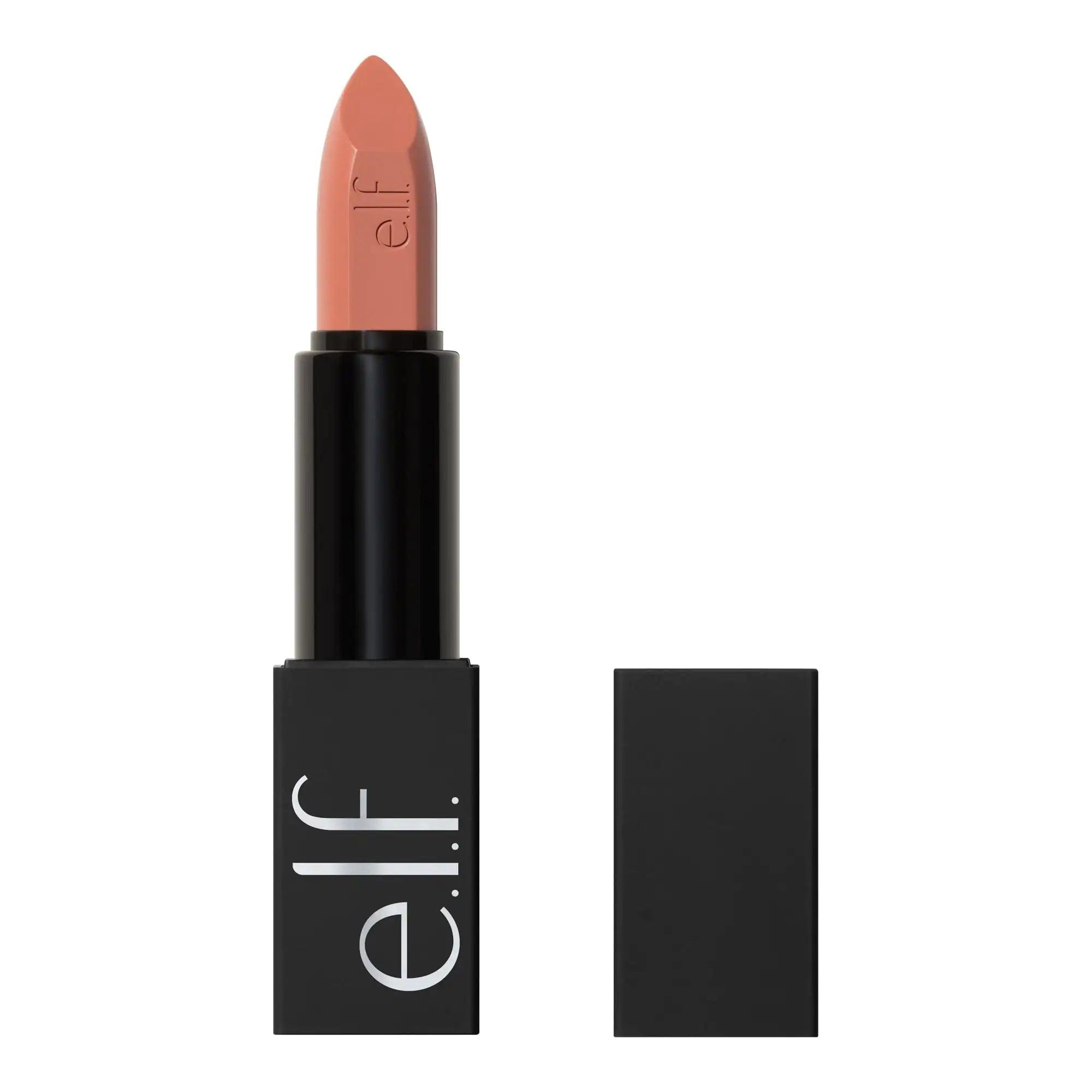 e.l.f. O Face Satin Lipstick, Richly Pigmented, Nourishing & Long-Lasting Creamy Lipstick, Infused With Jojoba, Vegan & Cruelty-Free, Dirty Talk 1 Count (Pack of 1) - Evallys.com