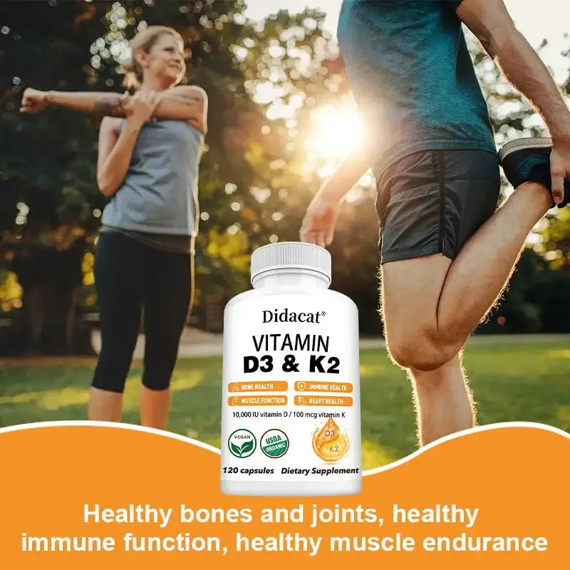 D3 & K2 Vitamins Supplement 10,000 IU for Heart, Bone & Immune Support - Evallys.com