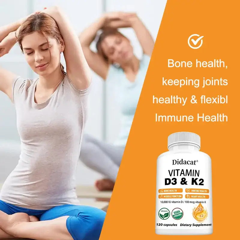 D3 & K2 Vitamins Supplement 10,000 IU for Heart, Bone & Immune Support - Evallys.com
