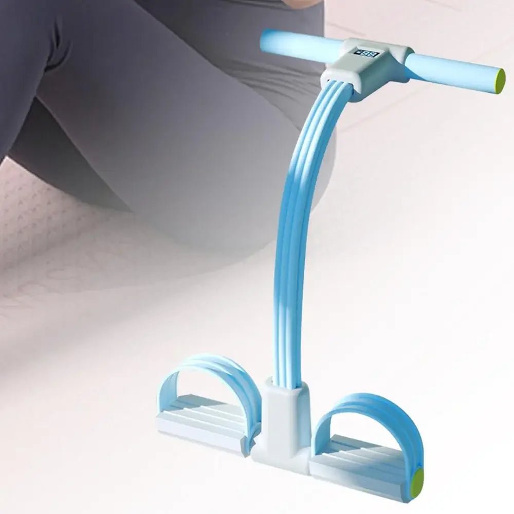 Foot Pedal Resistance Band 6 - Tube Elastic Yoga Strap Resistance Band LED Display Bodybuilding Expander Fitness Equipment For - Evallys.com