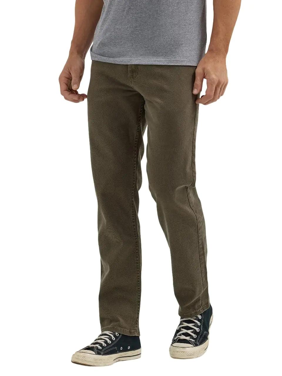 Wrangler Authentics Men's Classic 5-Pocket Relaxed Fit Flex Jean 38W x 29L Olive - Evallys.com