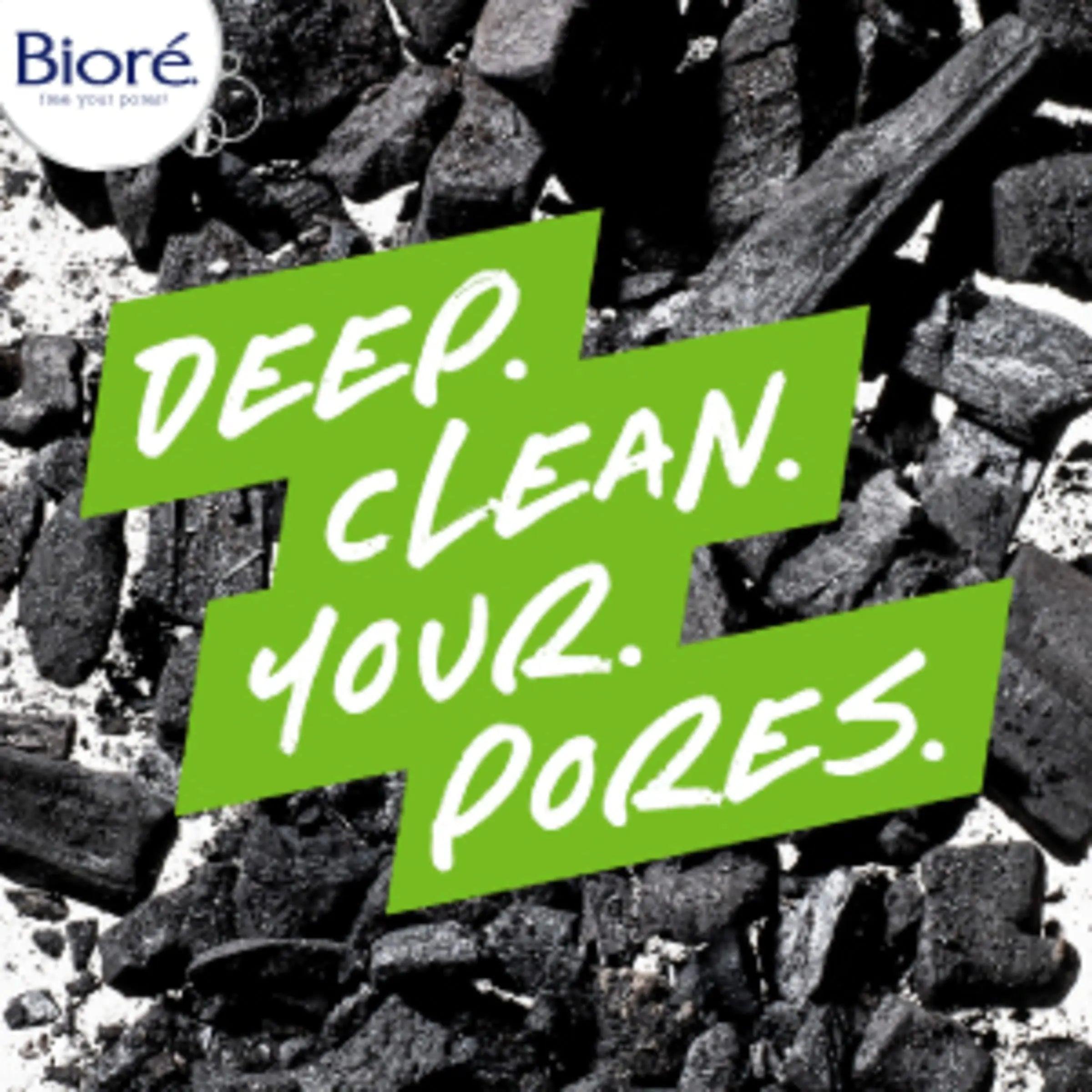 Bioré Deep Pore Charcoal Daily Face Wash, with Deep Pore Cleansing for Dirt and Makeup Removal From Oily Skin, 1 oz, 36-pack 1 Fl Oz (Pack of 36) Facial Cleanser - Evallys.com