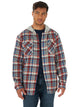 Wrangler Authentics Men's Long Sleeve Quilted Lined Flannel Shirt Jacket with Hood Small Bossa Nova - Evallys.com