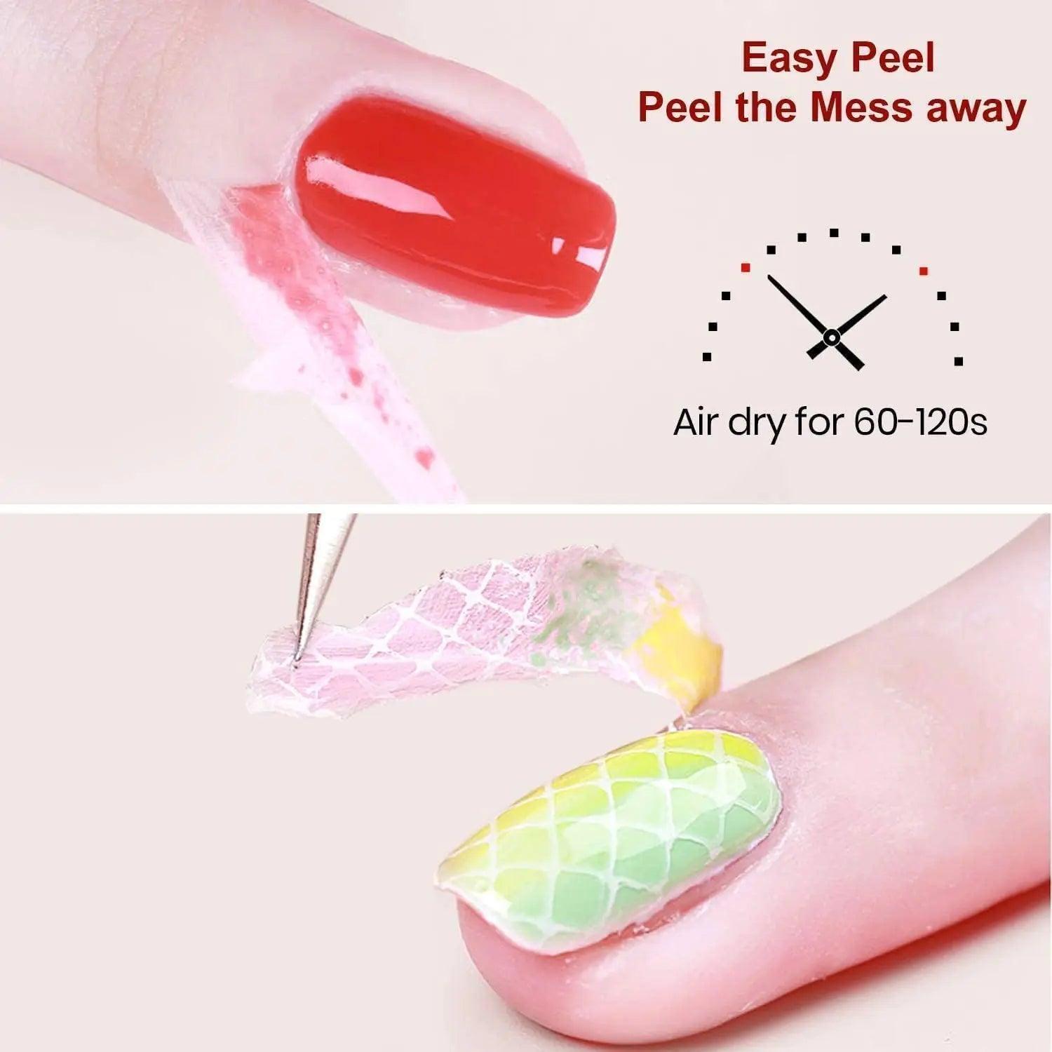 Beetles 3Pcs 15ml Gel Polish Top Coat Base Coat and Liquid Peel Off Latex Set No Wipe Base Top Coat Soak Off Uv LED Nail Lamp Finish Nails Cuticle Guard Nail Art Design Manicure Kit Nail Shine Gifts 1-Base Top Coat & Liquid Latex - Evallys.com