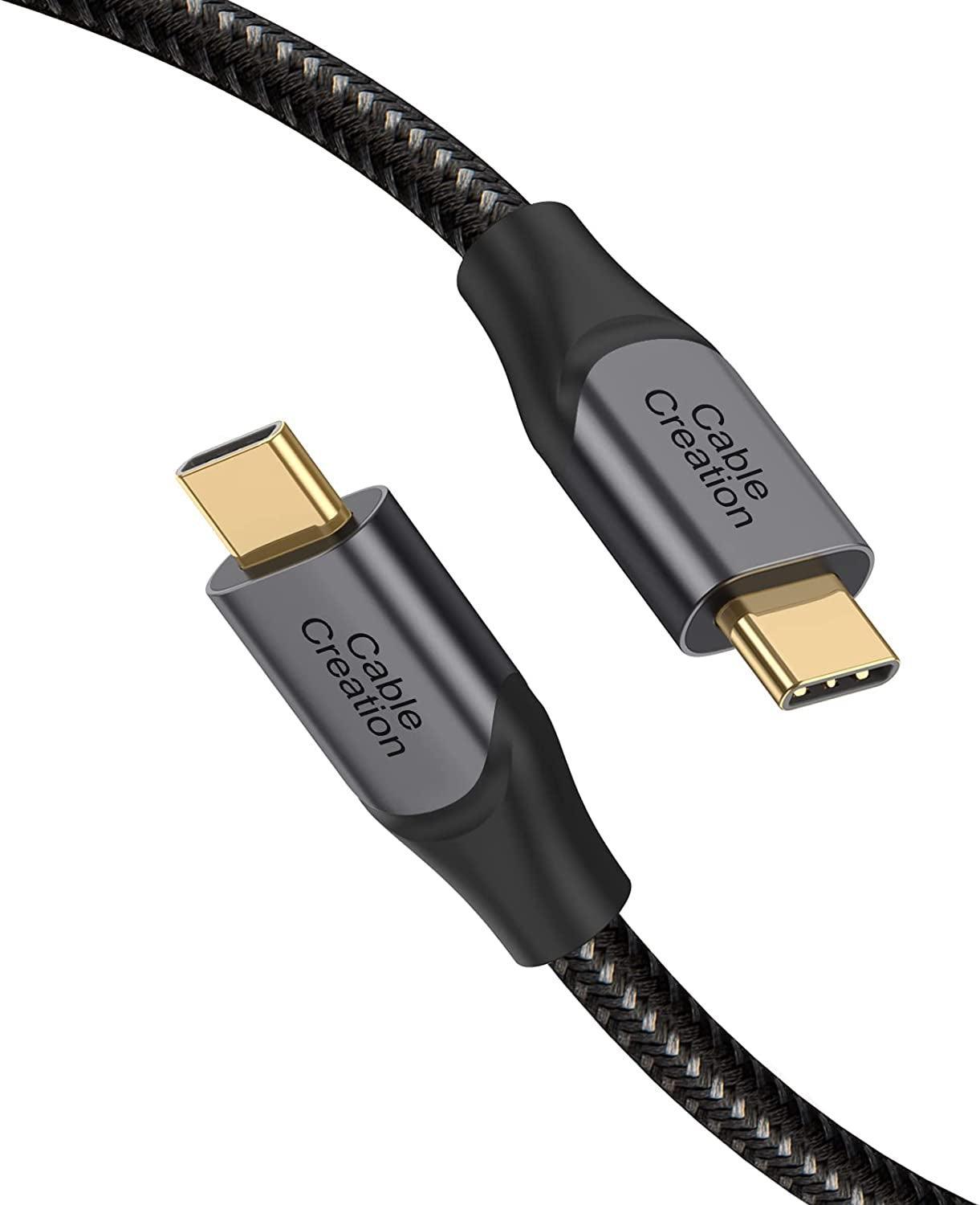 Cablecreation USB C to USB C Cable 10Ft 60W, Braided USB-C Cable 3A Fast Charging, Compatible with Macbook(Pro), Galaxy S20/S20+/S20 Ultra/S10/S9/S9+, Note 10, Pixel 3XL, Etc. Space Gray - Evallys.com # #