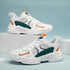 Breathable Sneakers] Chunky Breathable Mesh Sneakers | Men's White & Teal Casual Sneakers with EVA Sole,Design for All Season