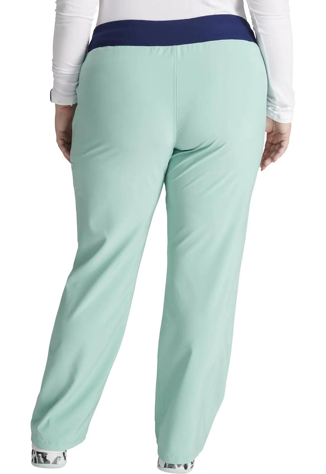 Iflex Scrubs for Women, Yoga-Inspired Knit Waistband Scrub Pants CK002 XX-Large Plus Petite Soft Sea - Evallys.com # #