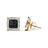 Men's 10K Yellow Gold 1/2 Cttw White and Black Treated Diamond Earring (Black / I-J Color, I2-I3 Clarity) - Evallys.com # #