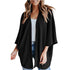 Bat Sleeve Waffle Gerson Women's Cardigan - Evallys.com # #