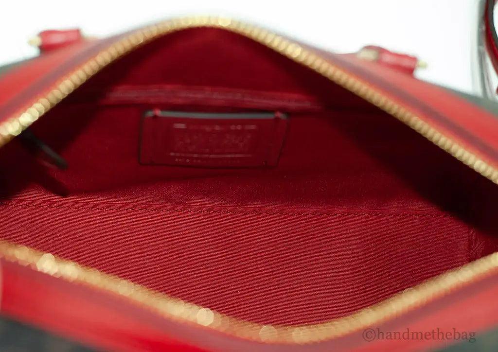 Coach (83607) Rowan Brown 1941 Red Signature Medium Satchel Crossbody Handbag - Evallys.com # #