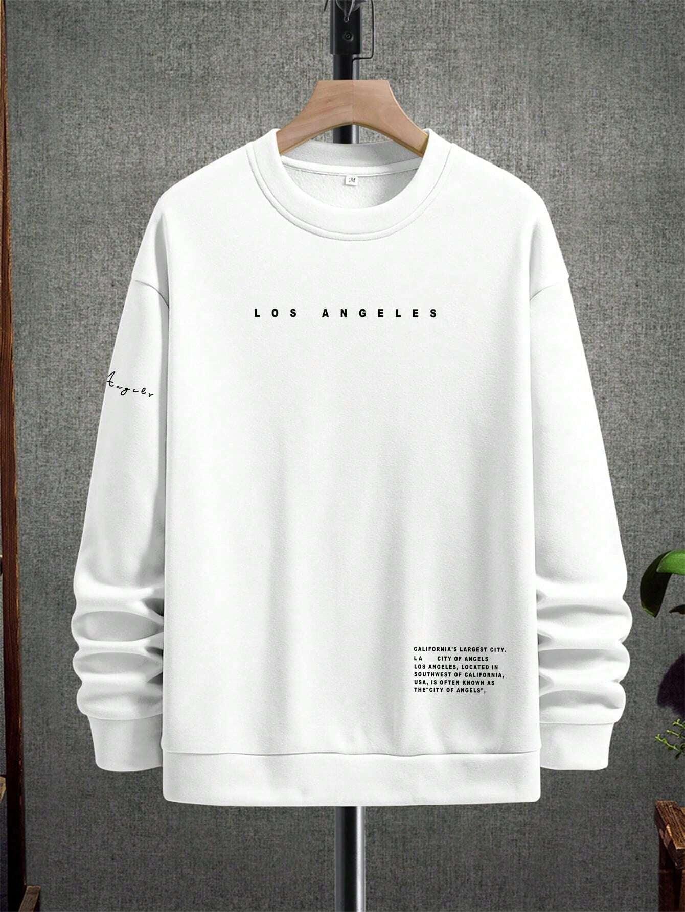 Manfinity Men Slogan Graphic Drop Shoulder Sweatshirt - Evallys.com