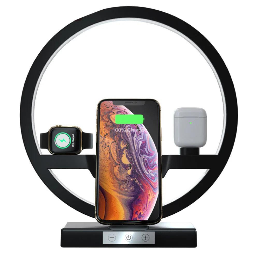 Wireless Charger Stand Table Lamp Touch Switch 10W Charger for Apple Watch Cell Phones Headphones - Evallys.com # #