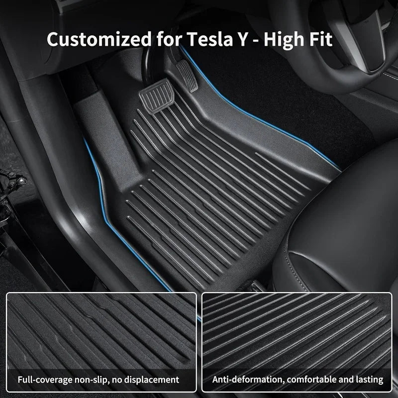 Fruka Floor & Trunk Mats for Tesla Model Y 5-Seater (2020–2024), TPE