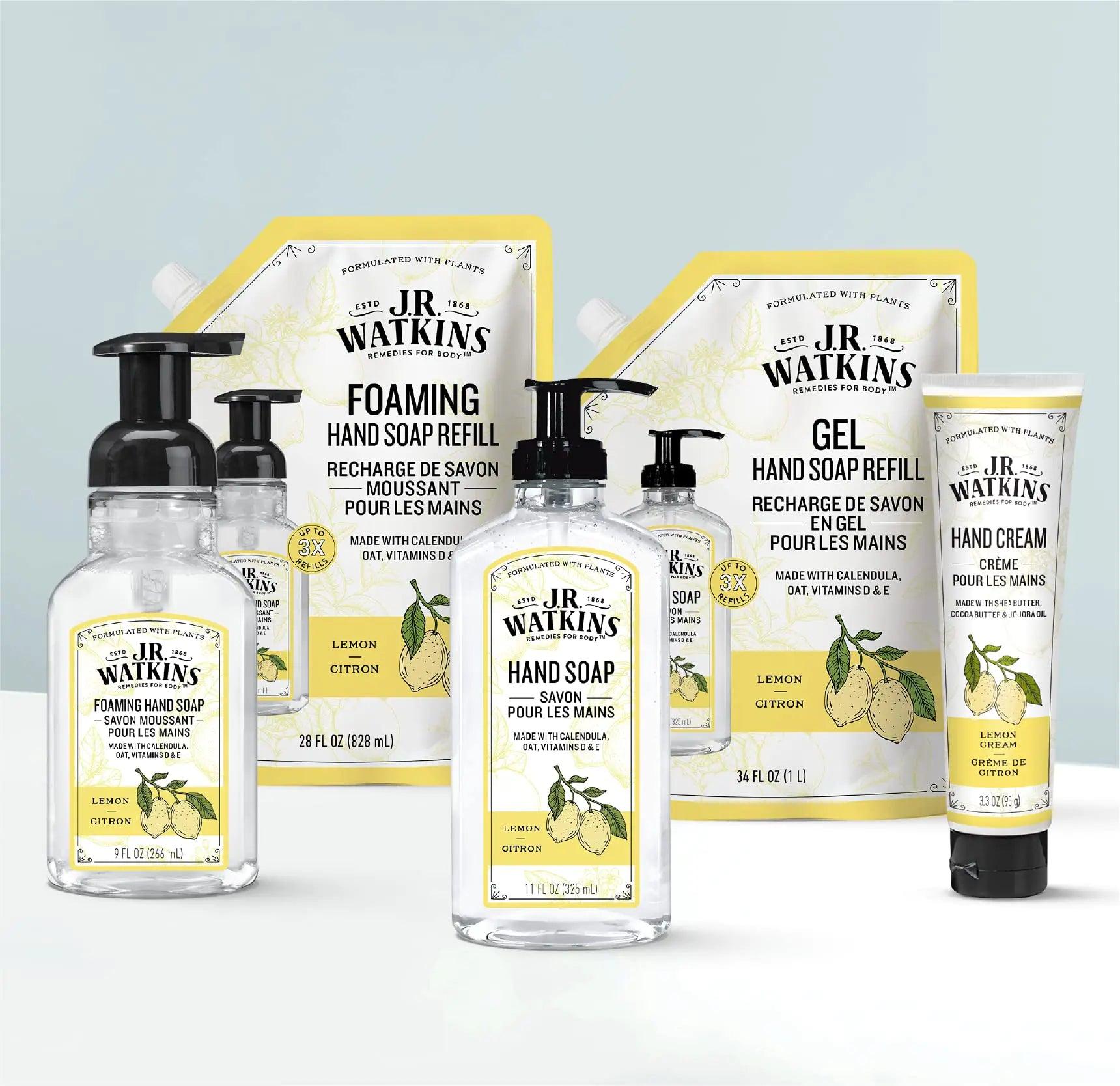 J.R. Watkins Foaming Hand Soap Refill 3 Pack 28 fl oz Lemon and Foaming Hand Soap with Pump 3 Pack 9 fl oz Ocean Breeze Hand Soap Refill + Hand Soap Ocean Breeze - Evallys.com # #