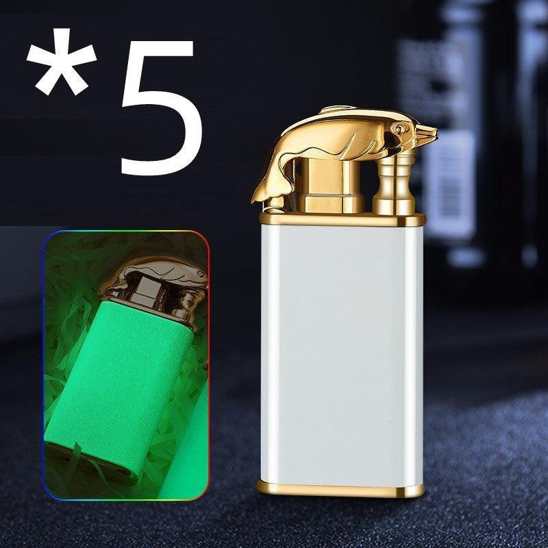 Creative Blue Tiger Double Fire Metal Winproof Lighter Inflatable Lighter - Evallys.com