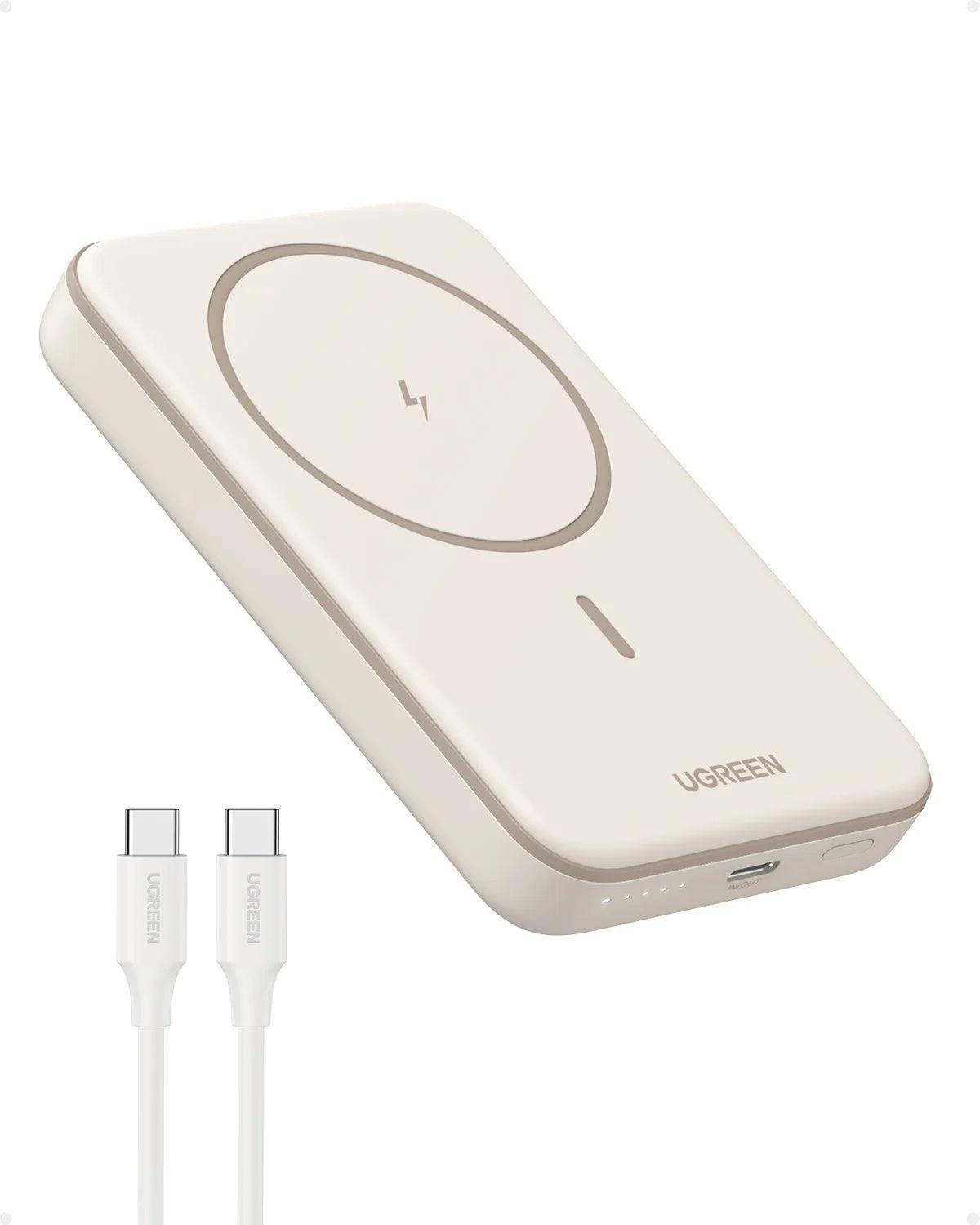 UGREEN 5000Mah Wireless Power Bank, Fast Charging Portable Charger, Battery Pack for Iphone, White - Evallys.com # #