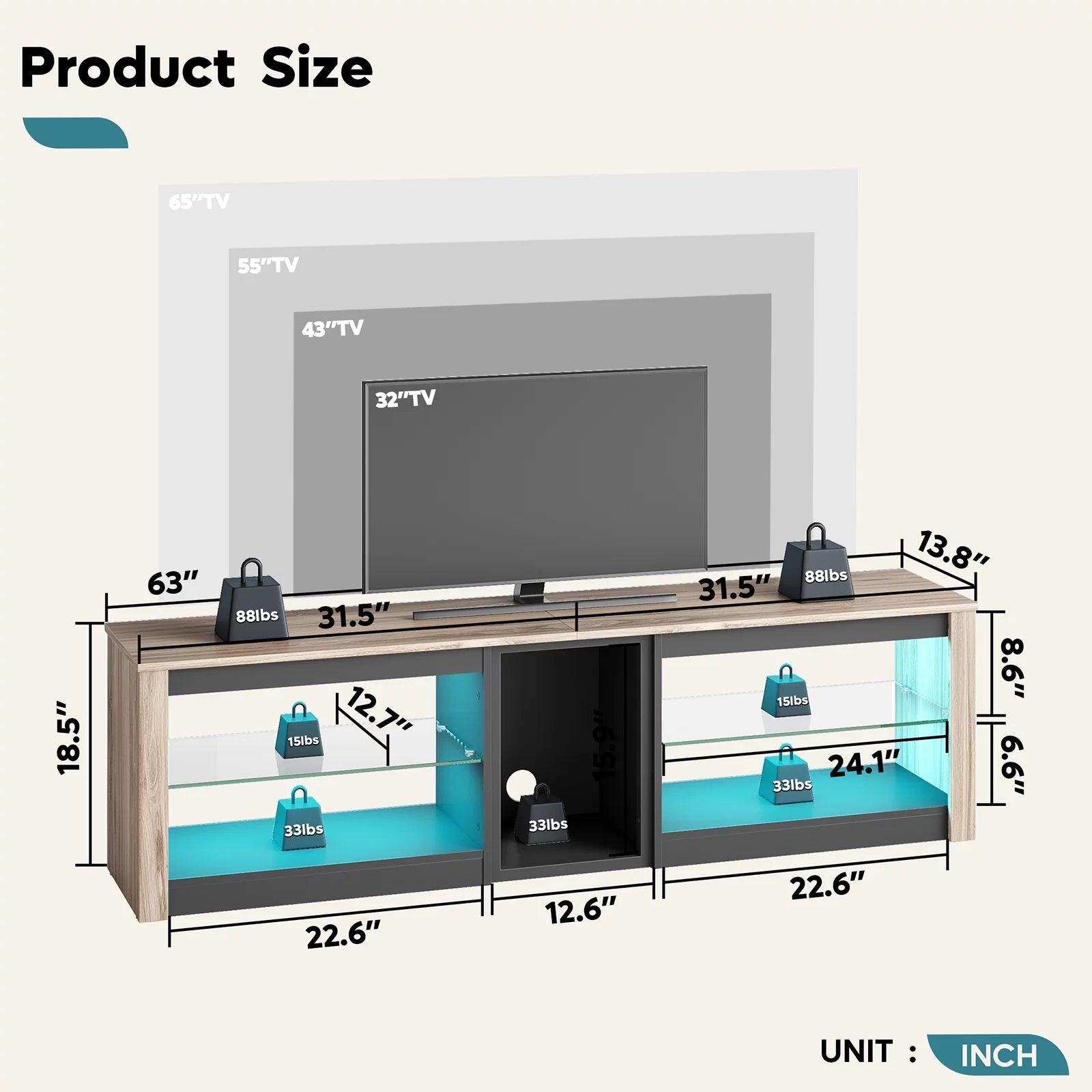 Bestier TV Stand for Tvs up to 70