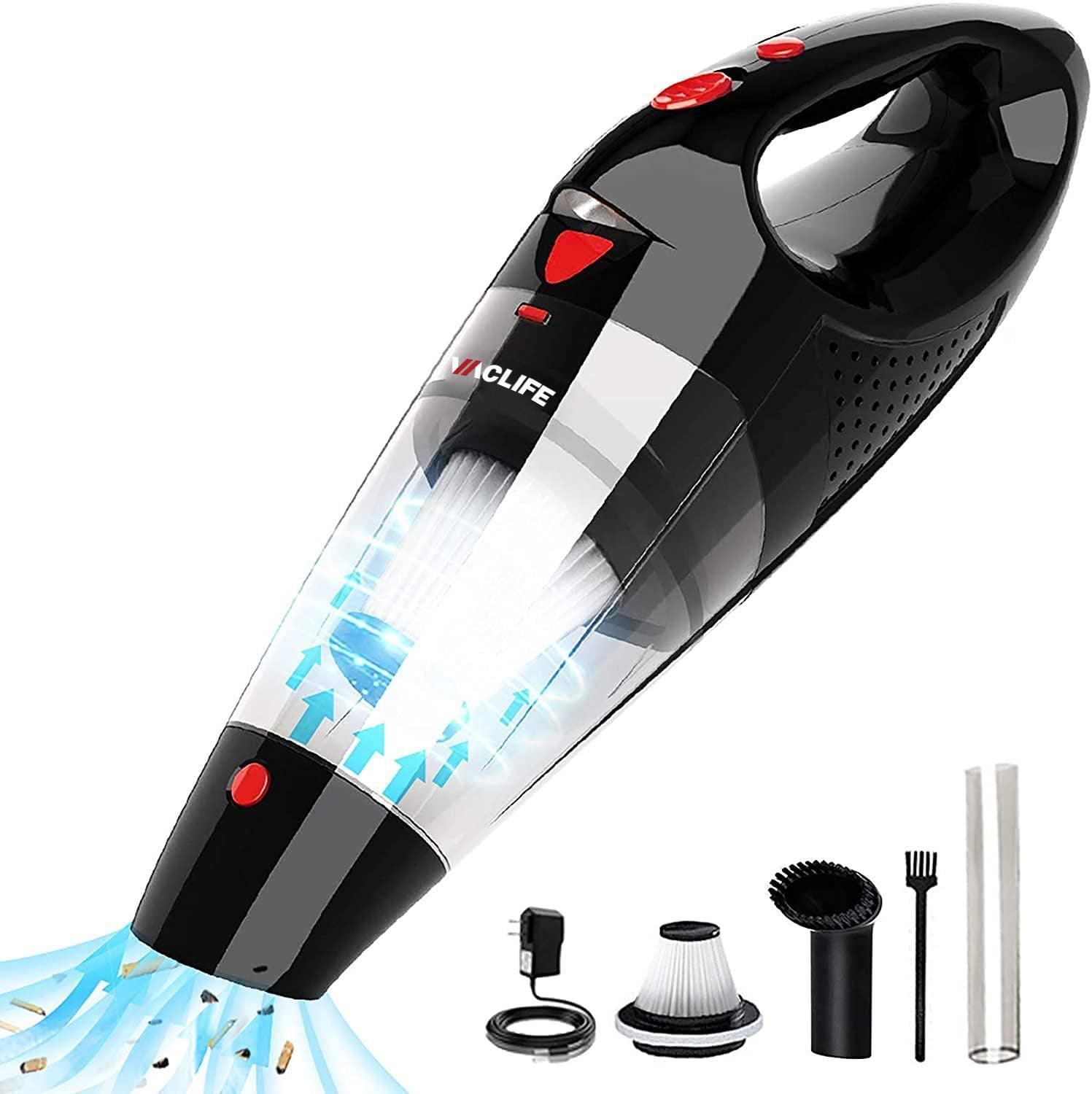 Handheld Vacuum Wireless Portable 10000Pa - Cordless Lightweight Low-Noise Fast Charging USB Vacuum Cleaner 800mL Capacity With LED Light Washable HEPA Filter Easy Cleaning For Home Office Car - Evallys.com # #