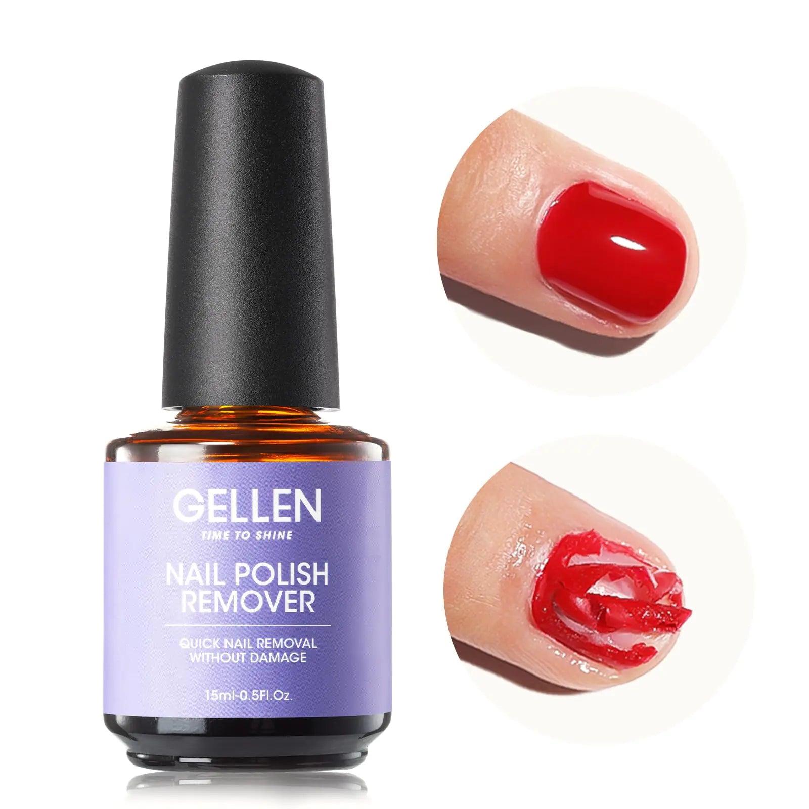 Gellen Gel Nail Polish Remover, 1pc Gel Polish Remover for Nails, Quick & Easy Nail Gel Remover in 2-5 Minutes, No Need Soaking Or Wrapping -15ml - Evallys.com # #