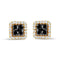 Men's 10K Yellow Gold 5/8 Cttw White and Black Treated Diamond Composite with Halo Stud Earring (Black / I-J, I2-I3 Clarity) - Evallys.com # #