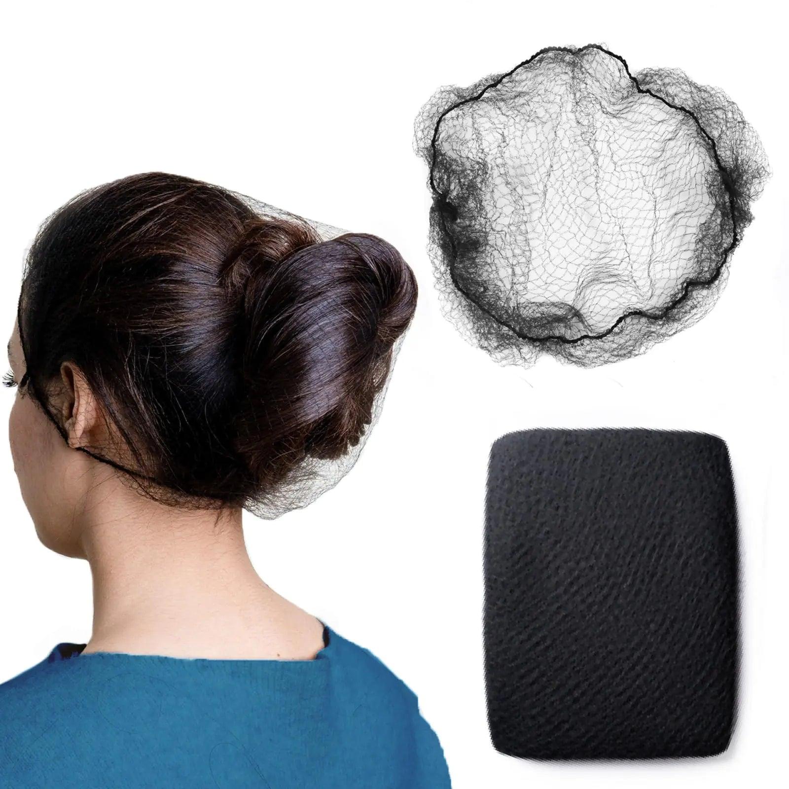 Hair Net Black - 100Pcs – 24 inches Invisible Nylon Hair Nets for Women and Men - Perfect for Hair Bun, Sleeping, & Kitchen Food Service - Evallys.com # #