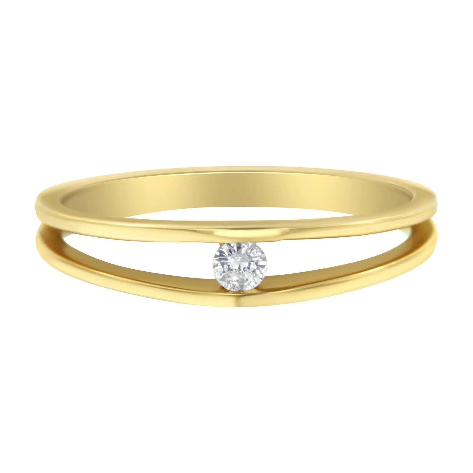 10K Yellow Gold Diamond Promise Ring (1/10 Cttw, H-I Color, I1-I2 Clarity) - Evallys.com # #