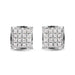 10K White Gold 1/2 Cttw Princess Diamond Classic Composite Stud Earrings (I-J Color, I1-I2 Clarity) - Evallys.com # #