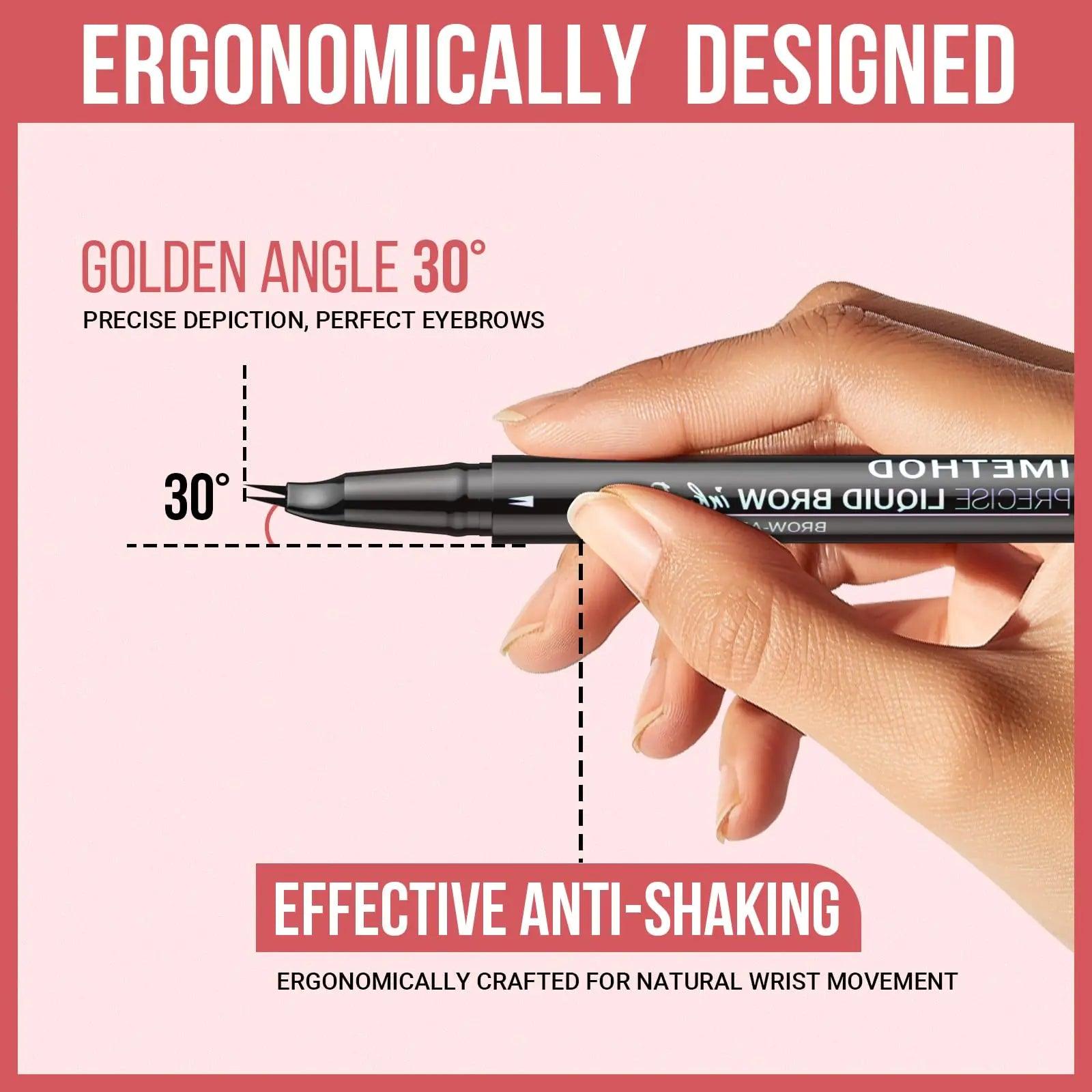 iMethod Curved Eyebrow Pen - Eyebrow Pencil, Brow Pencil 2-in-1 Dual-Ended Microblading Eyebrow Pen with Micro-Fork-Tip and Precise Brush-Tip Create Natural Hair-Like Brows, Last All-Day, Light Brown 01 Light Brown - Evallys.com # #