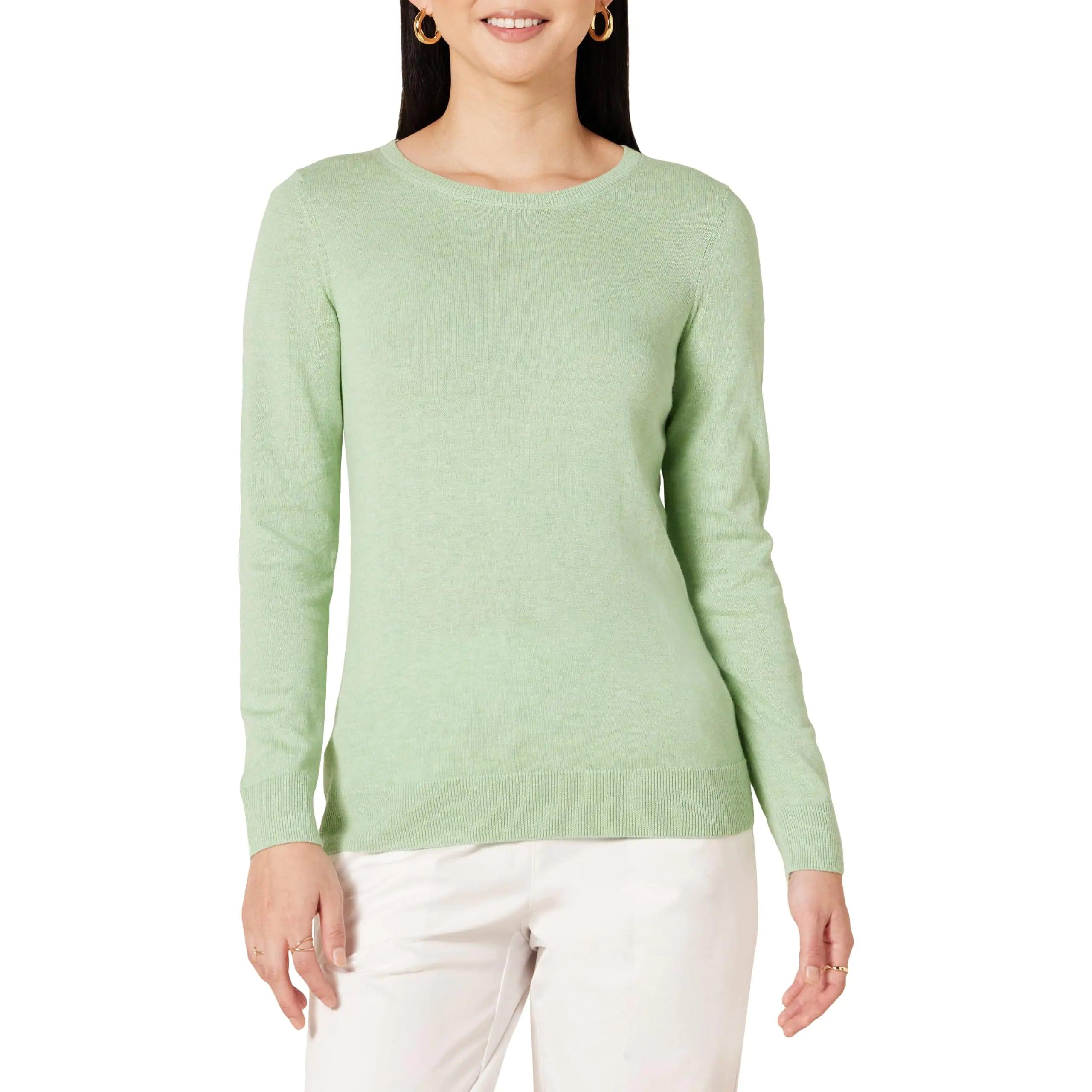 Amazon Essentials Women's Long-Sleeve Lightweight Crewneck Sweater (Available in Plus Size) Small Light Jade Green - Evallys.com # #