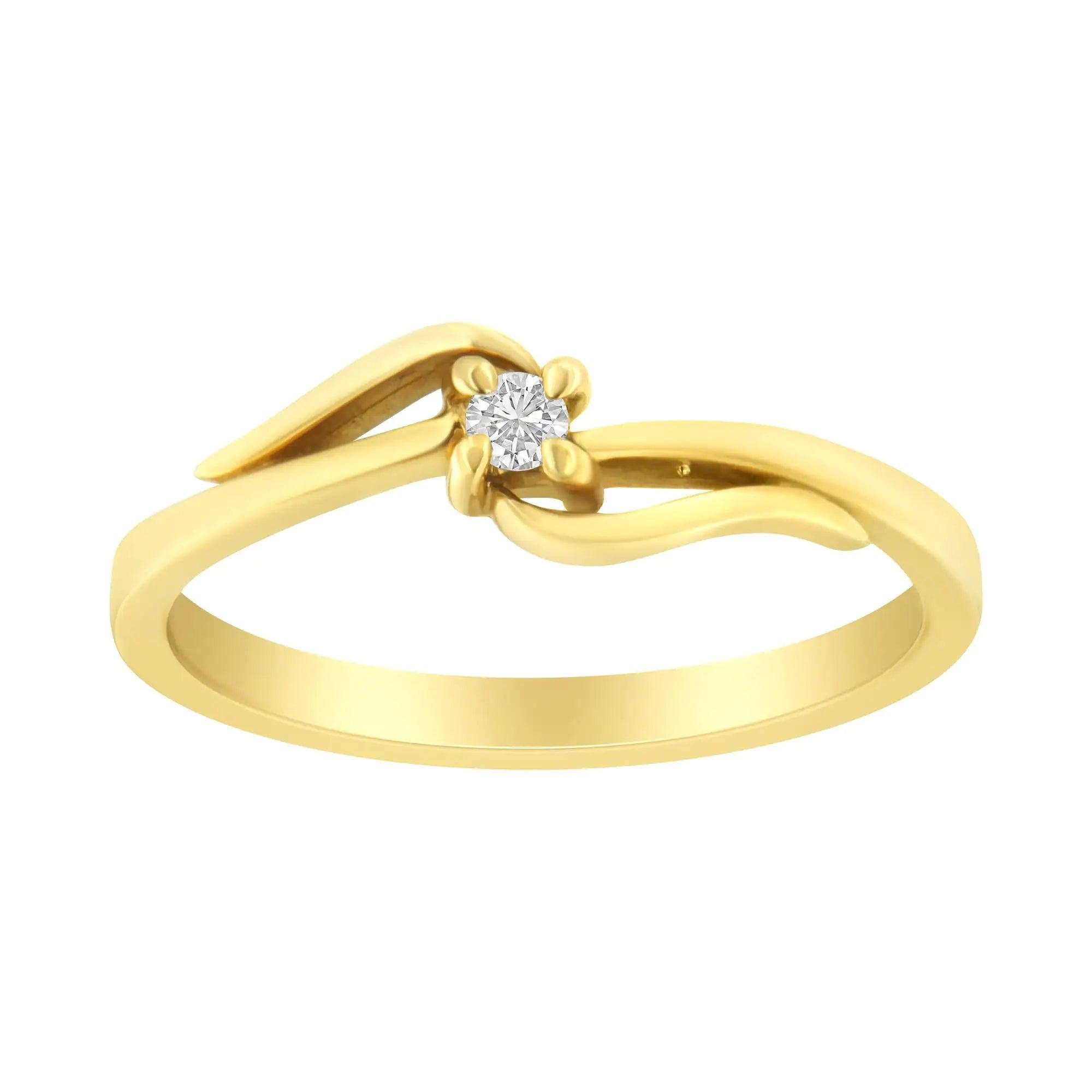 10K Gold Diamond Promise Ring (1/20 Cttw, H-I Color, I1-I2 Clarity) - Evallys.com # #