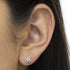 10k Yellow Gold Round and Baguette Diamond Stud Earring (0.50 cttw, H-I Color, I2-I3 Clarity) - Evallys.com # #