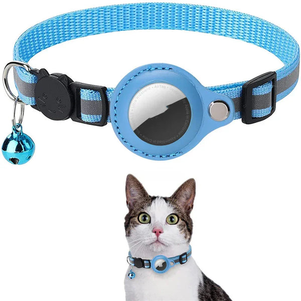 Reflective Collar Waterproof Holder Case For Airtag Air Tag Airtags Protective Cover Cat Dog Kitten Puppy Nylon Collar - Evallys.com