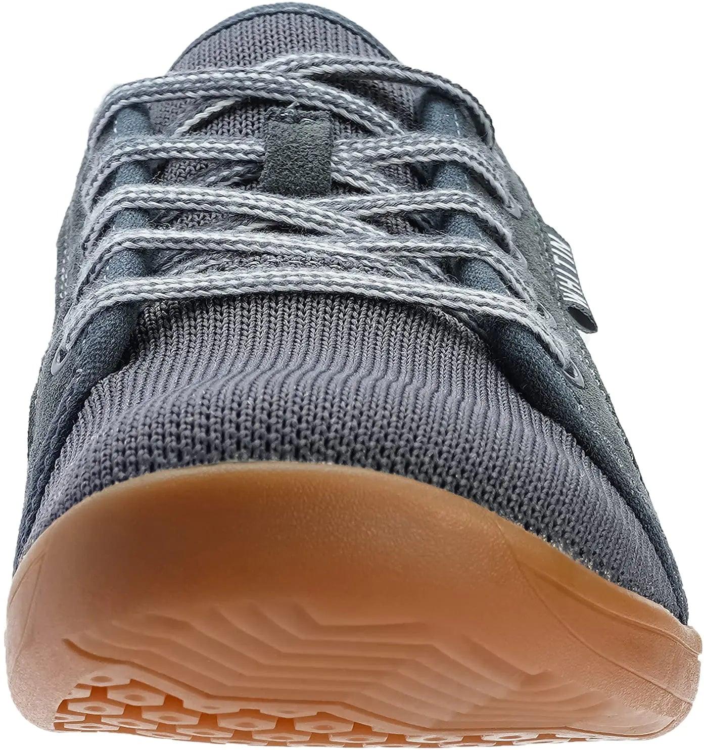 WHITIN Women's Minimalist Barefoot Shoes | Zero Drop Sole | Wide Width Fashion Sneaker 10 Wide W81 | Grey Brown - Evallys.com # #