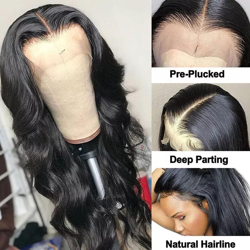 YING Lace Front Wigs Human Hair for Black Women Pre Plucked150% Density Brazilian Body Wave Lace Front Wigs with Baby Hair Glueless Lace Closure Human Hair Wigs(18Inch) - Evallys.com # #