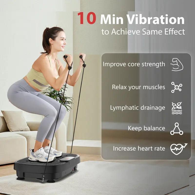 FEIERDUN Vibration Exercise Machine, Power Waver Vibration Plate Platform for Lymphatic Drainage Whole Body ,With 2 Resistance Bands,120 Levels - Evallys.com # #