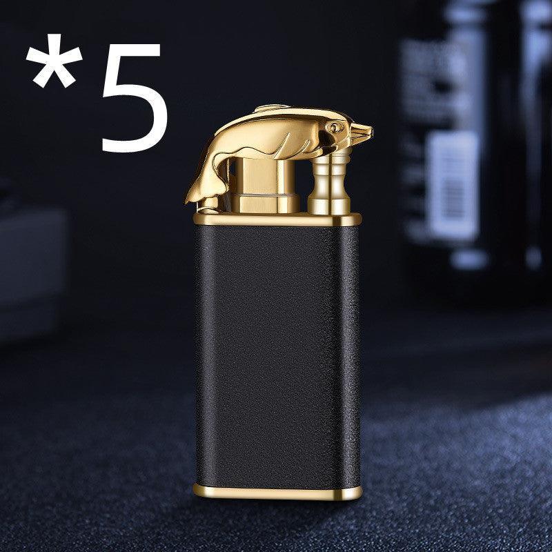 Creative Blue Tiger Double Fire Metal Winproof Lighter Inflatable Lighter - Evallys.com # #