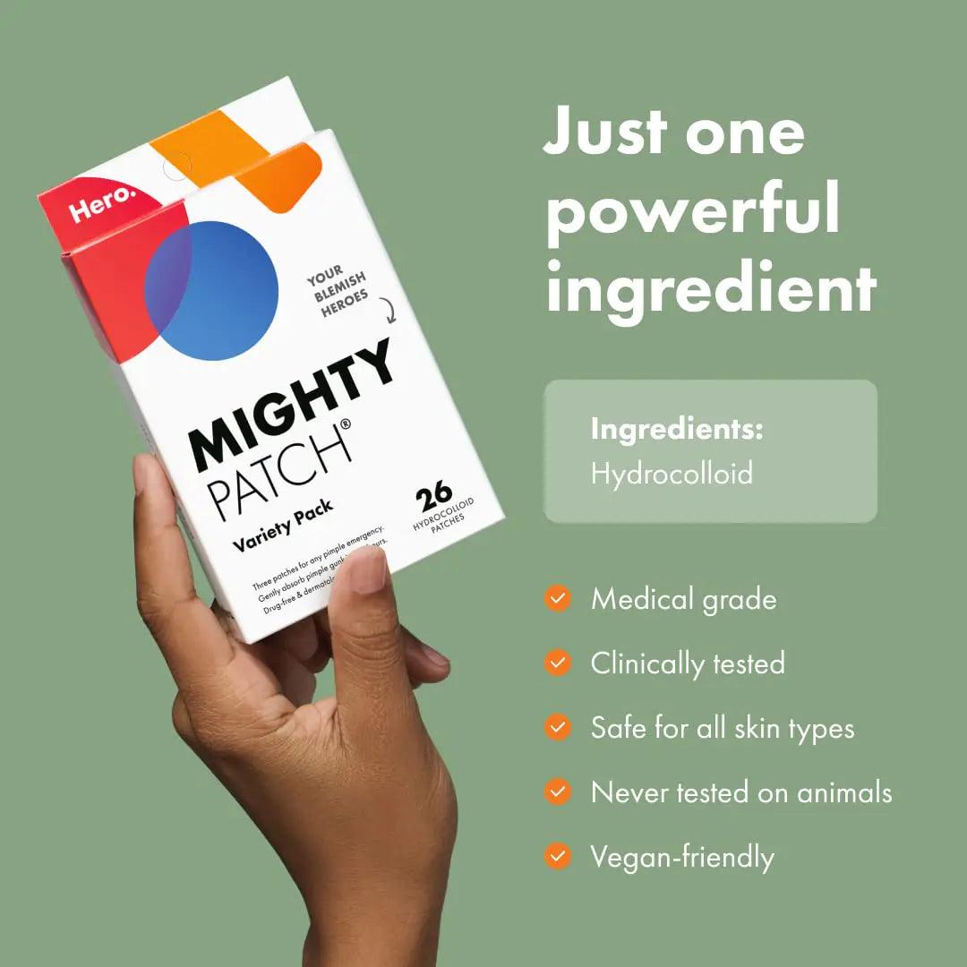 Hero Cosmetics Mighty Patch™ Variety Pack - Hydrocolloid Acne Pimple Patches for Covering Zits and Blemishes, Spot Stickers for Face and Skin (26 Count) 26 Count (Pack of 1) - Evallys.com # #