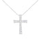 .925 Sterling Silver 1/2 Cttw Prong-Set Round-Cut Diamond Inlay Style Cross 18" Pendant Necklace (I-J Color, I2-I3 Clarity) - Evallys.com # #