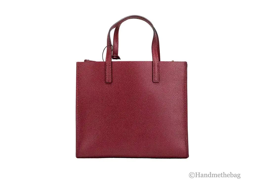 Marc Jacobs Mini Grind Pomegranate Pebbled Leather Crossbody Tote - Evallys.com # #