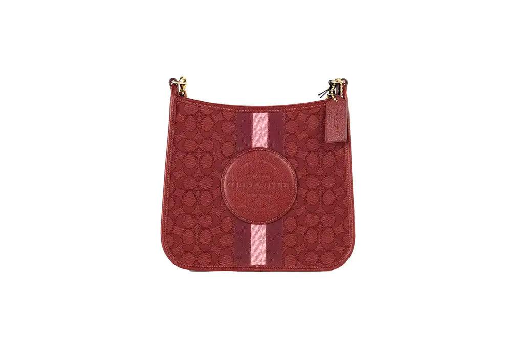 Coach Dempsey Red Apple Jacquard Canvas Patch File Crossbody - Evallys.com # #