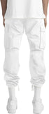 HUNGSON Mens Cargo Pants Casual Hiking Pants Joggers Athletic Pants Cotton Loose Straight Sweatpants for Men 28 White - Evallys.com # #