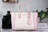 Michael Kors Kali Medium Optic White Rose Gold Signature PVC Satchel iPad Case Handbag - Evallys.com # #