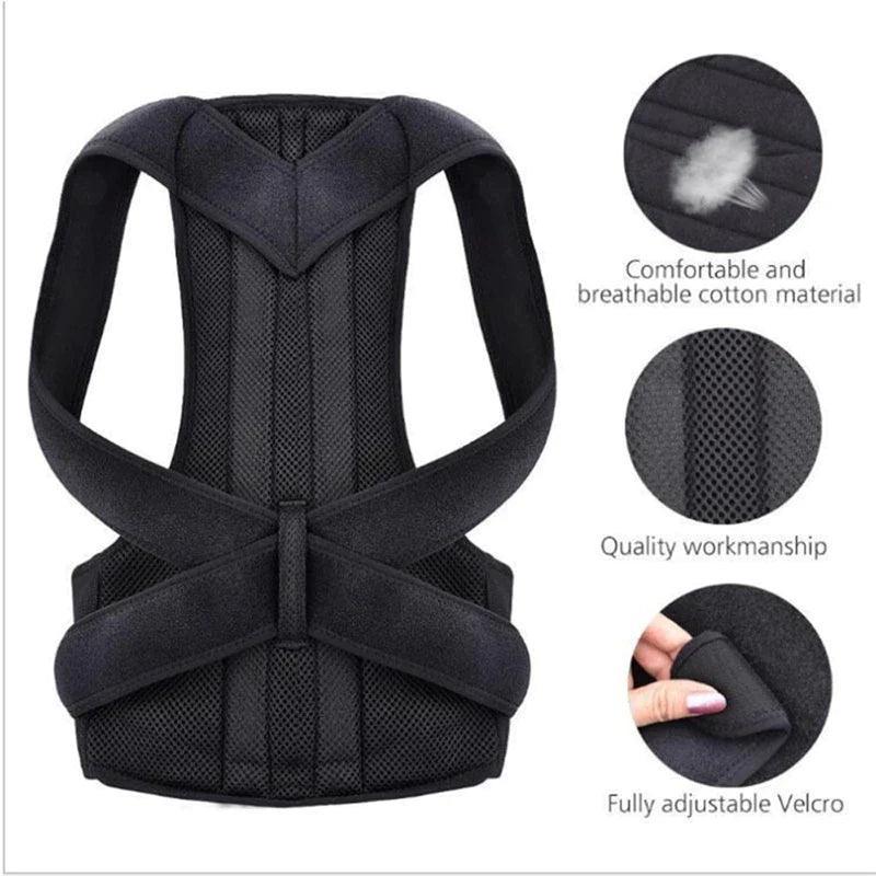 Adjustable Posture Corrector Low Back Support Shoulder Brace Belt for Men Women - Evallys.com # #