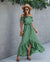 Irregular ruffled female dress with one-line collar tether - Evallys.com # #
