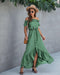 Irregular ruffled female dress with one-line collar tether - Evallys.com # #