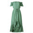 Irregular ruffled female dress with one-line collar tether - Evallys.com # #
