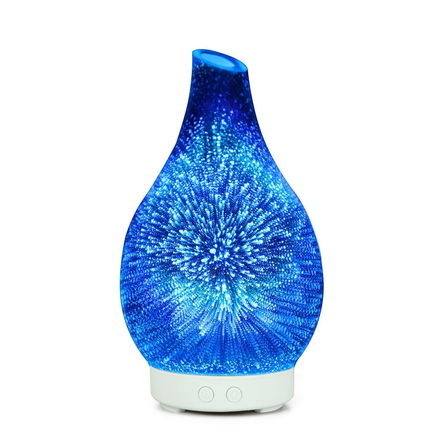 3D Glass Colorful Firework Essential Oil Lamp Aroma Diffuser - Evallys.com # #